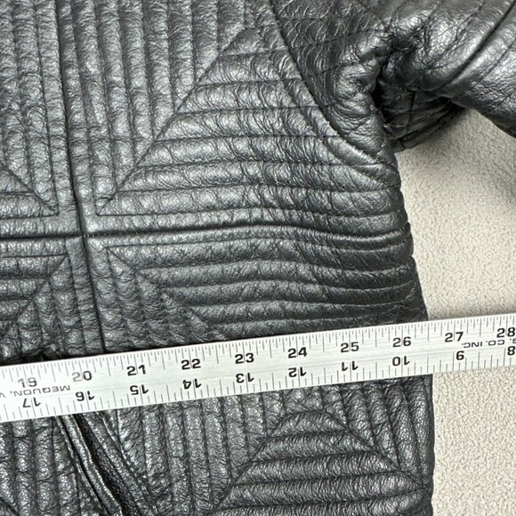 Vintage Max USA Leather Jacket Embroidered Patterned Design Hip Hop Y2K 90s XXL - Picture 7 of 16